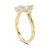 Gold Ring DDLR-164, Marquise center stone, Yellow Gold, view 1