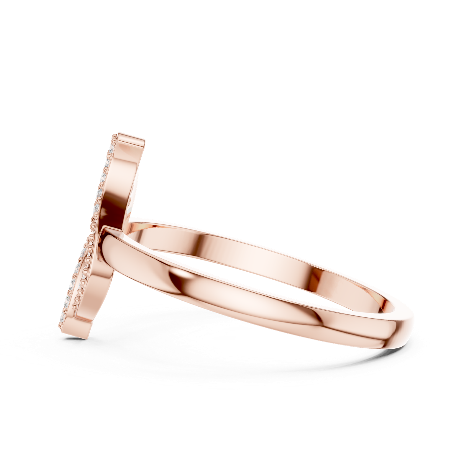 Gold Ring DDLR-663, Rose Gold, view 3