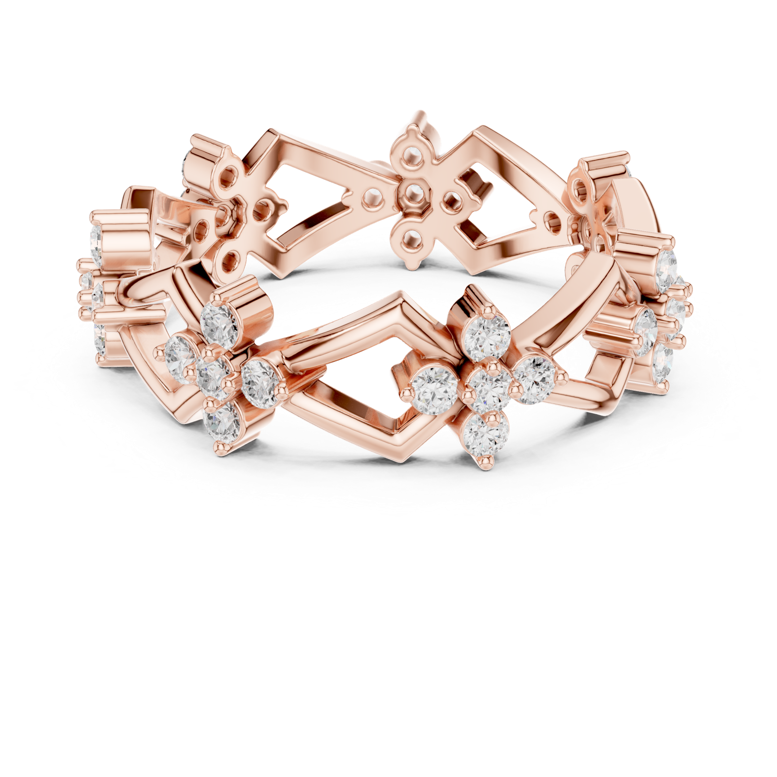 Gold Ring R32, Rose Gold, view 4