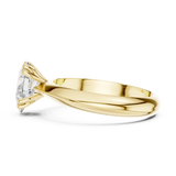 Gold Jewelry L36-8, Pear center stone, Yellow Gold, view 3