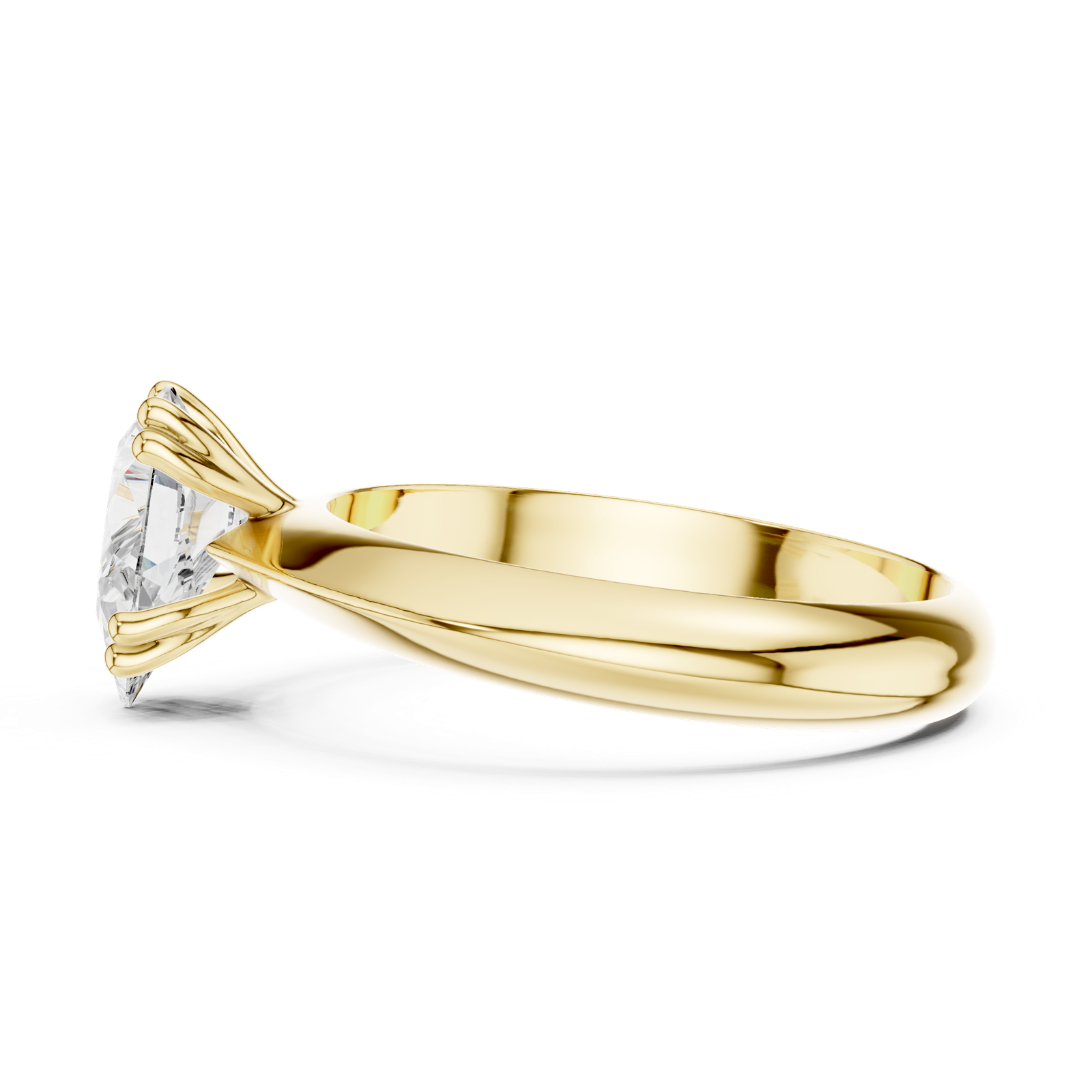 Gold Jewelry L36-8, Pear center stone, Yellow Gold, view 3