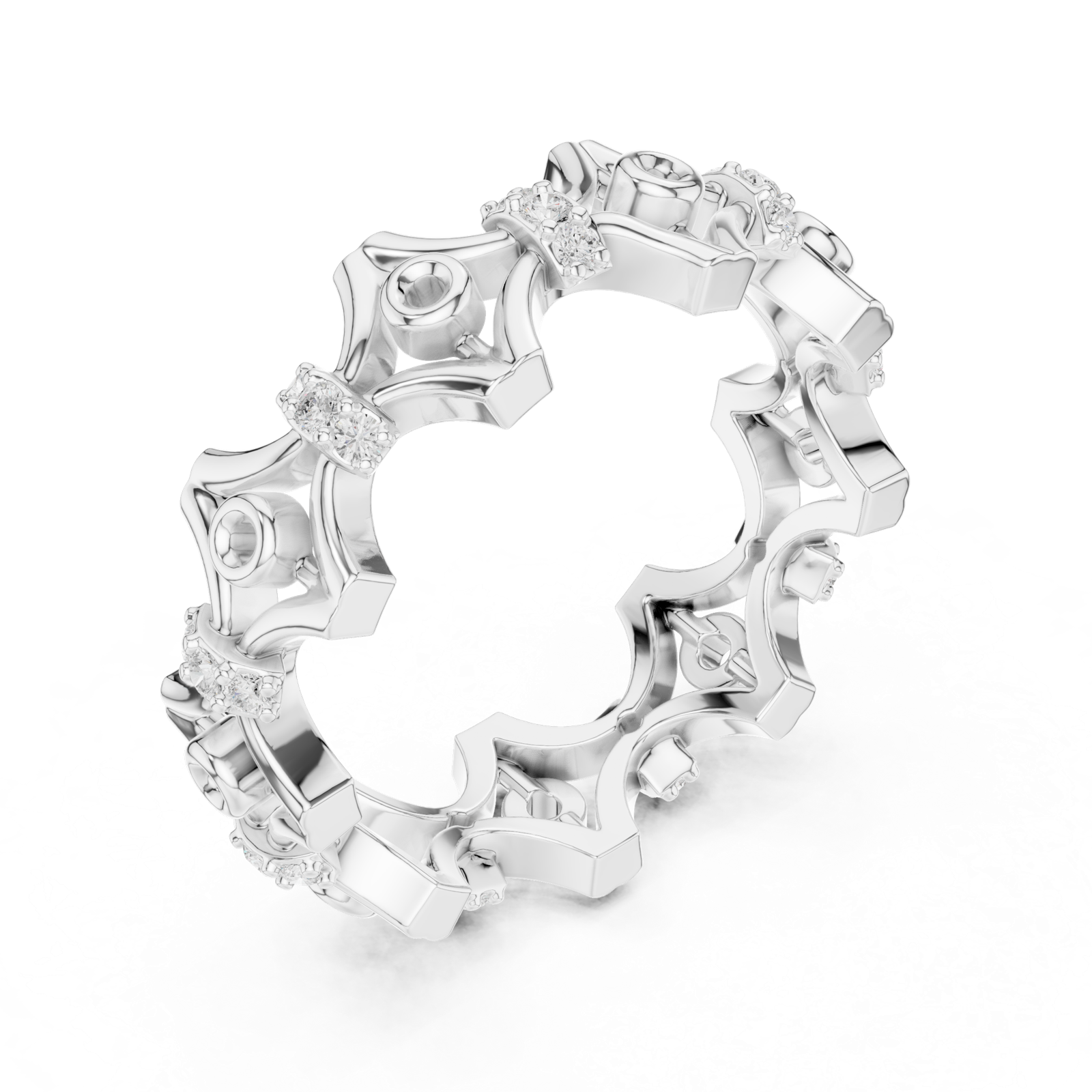 Gold Ring R47, White Gold, view 2