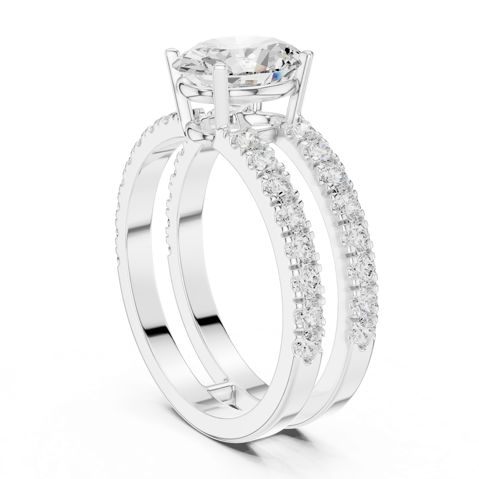 Gold Ring DDLR-1060, White Gold, view 1