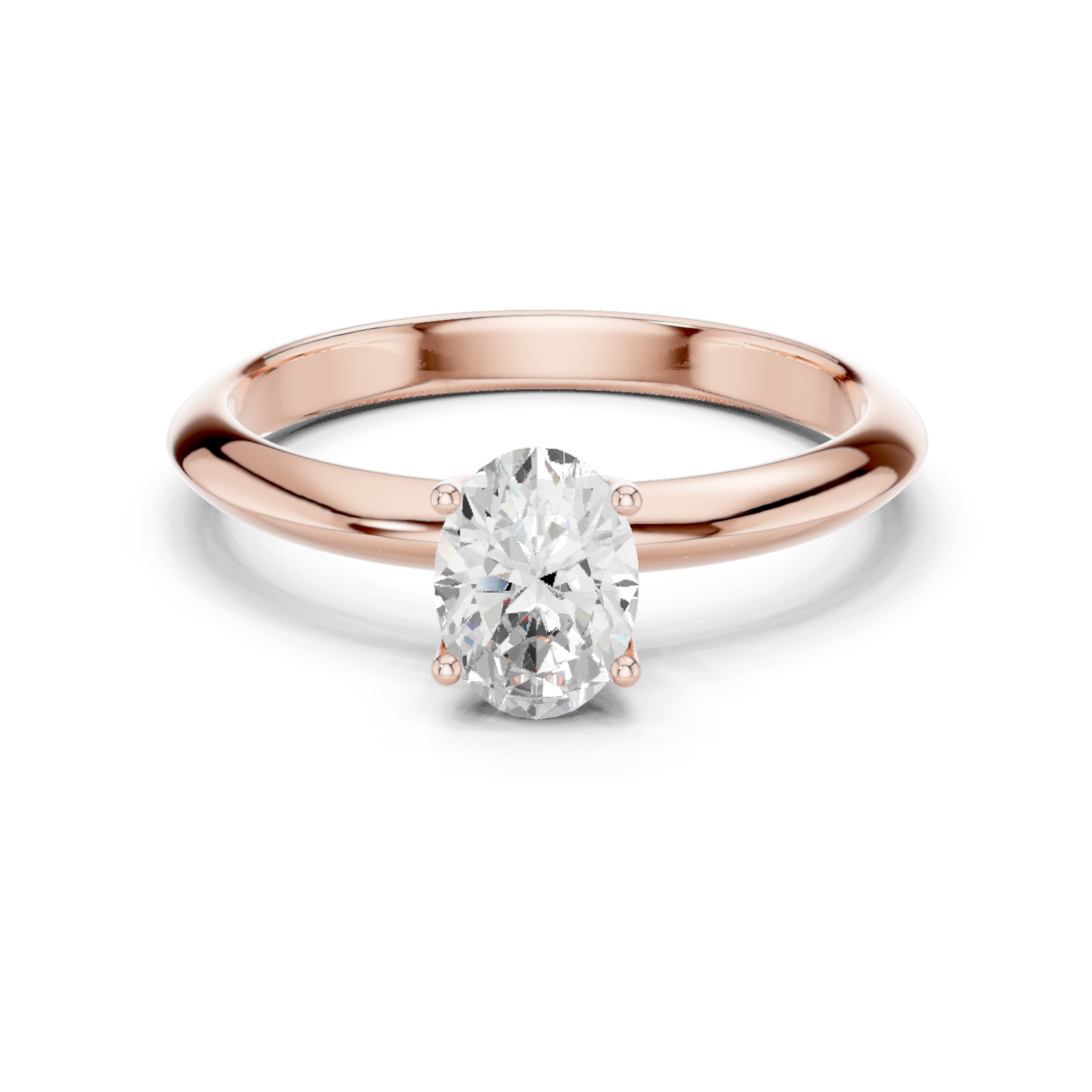 Gold Jewelry L36-6, Oval center stone, Rose Gold