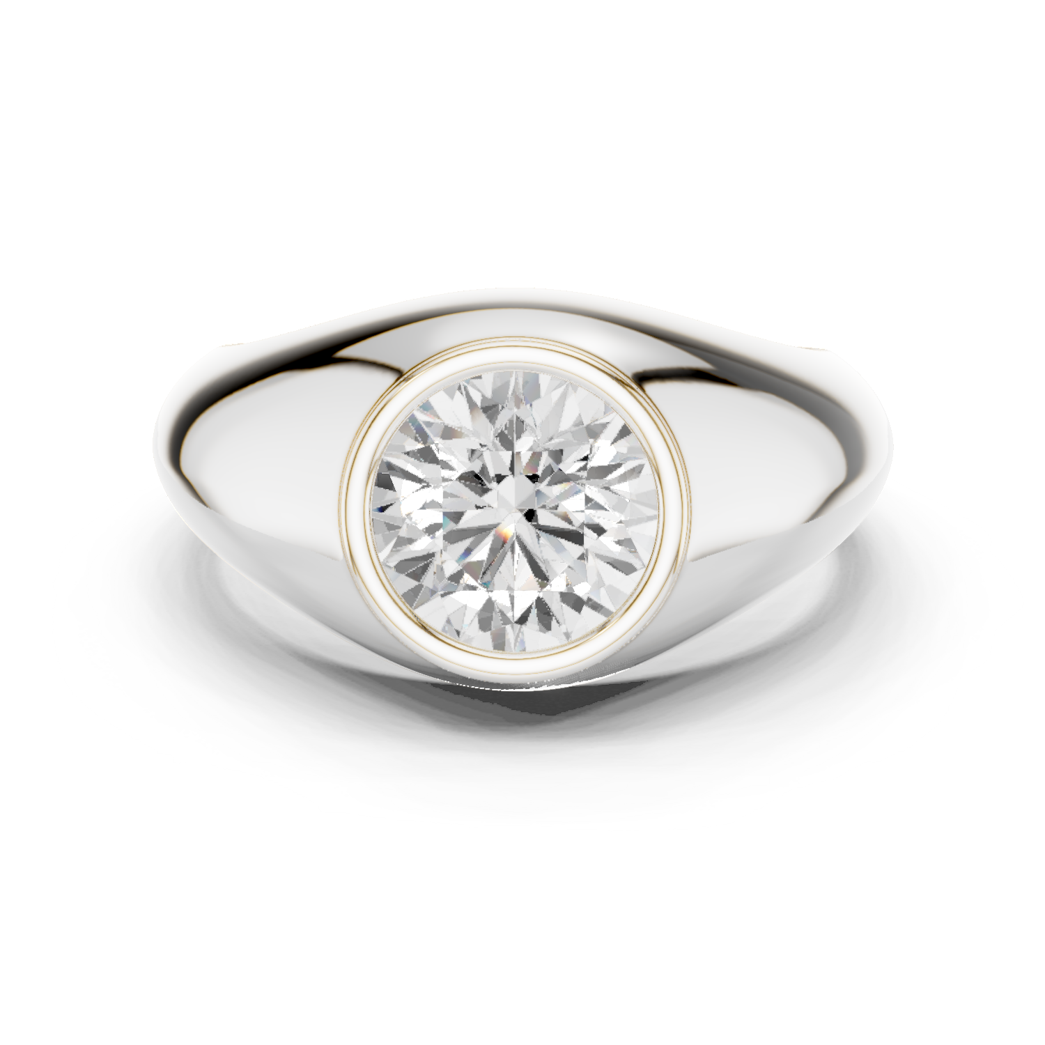 Gold Men's Ring GGR-0016, White Gold