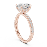 Gold Ring DDLR-161, Oval center stone, Rose Gold, view 1