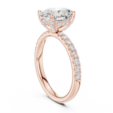 Gold Ring DDLR-161, Oval center stone, Rose Gold, view 1