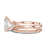 Gold Ring DDLR-299, Radiant center stone, Rose Gold, view 3
