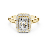 Gold Ring DDLR-338, Radiant center stone, Yellow Gold, view 4