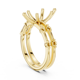 Gold Ring DDLR-441, Marquise center stone, Yellow Gold, view 1