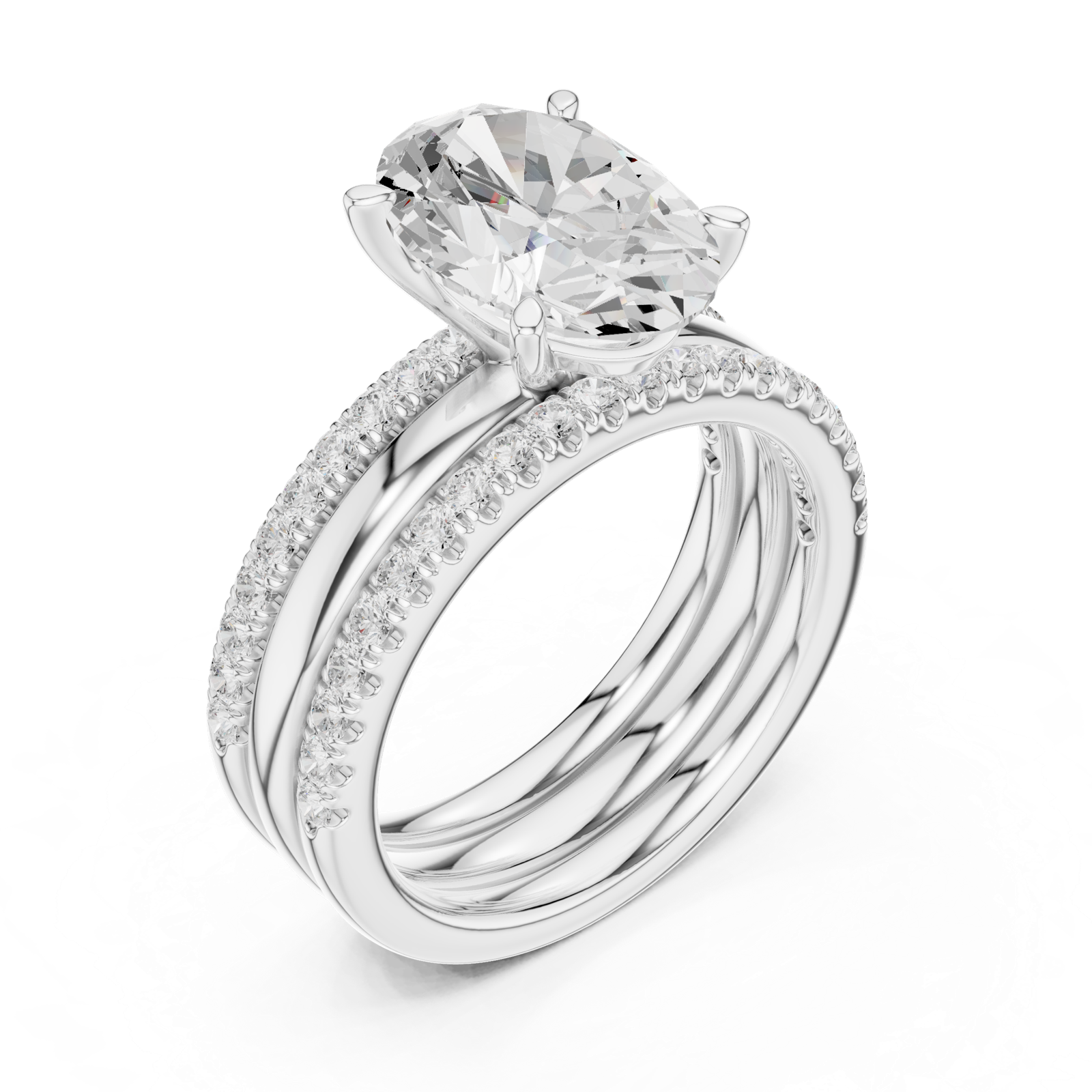 Gold Ring DDLR-948, White Gold, view 2