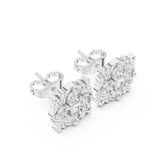 Gold Earrings 9-10044E, White Gold, view 2