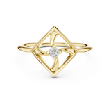 Gold Ring DR-6250, Yellow Gold, view 4