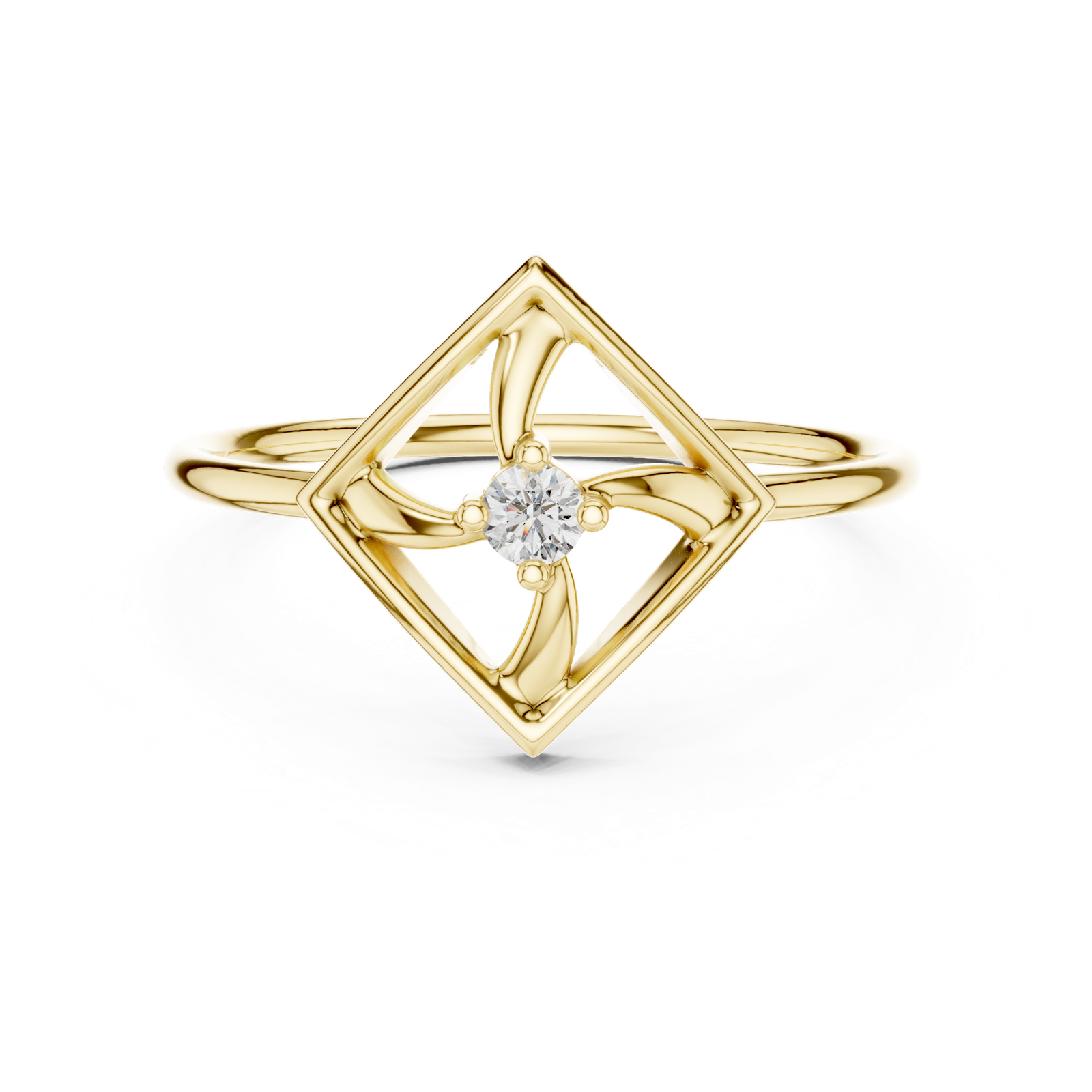 Gold Ring DR-6250, Yellow Gold, view 4