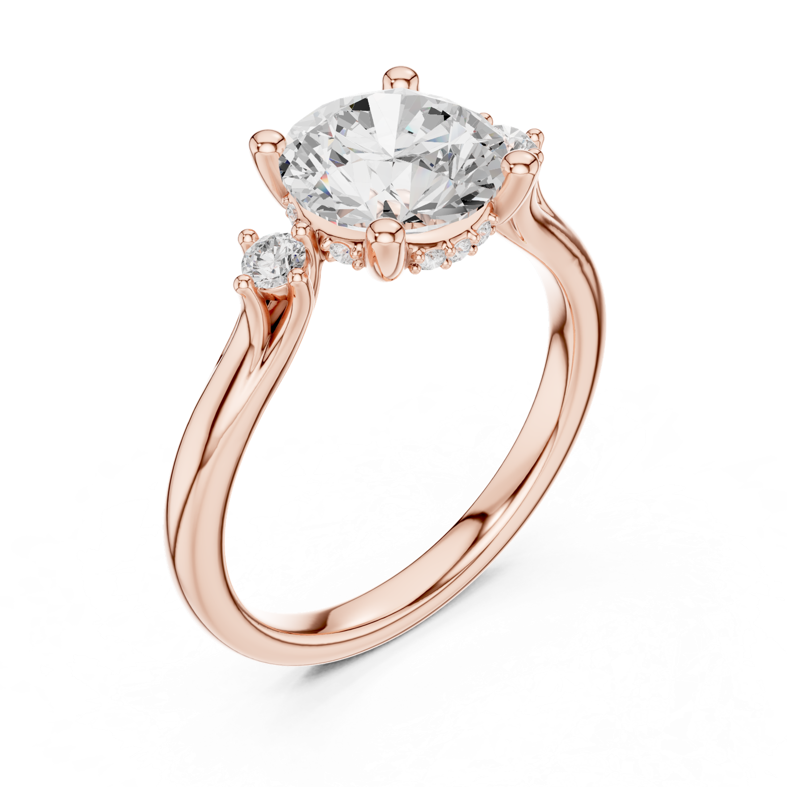 Gold Ring DDLR-975, Rose Gold, view 2