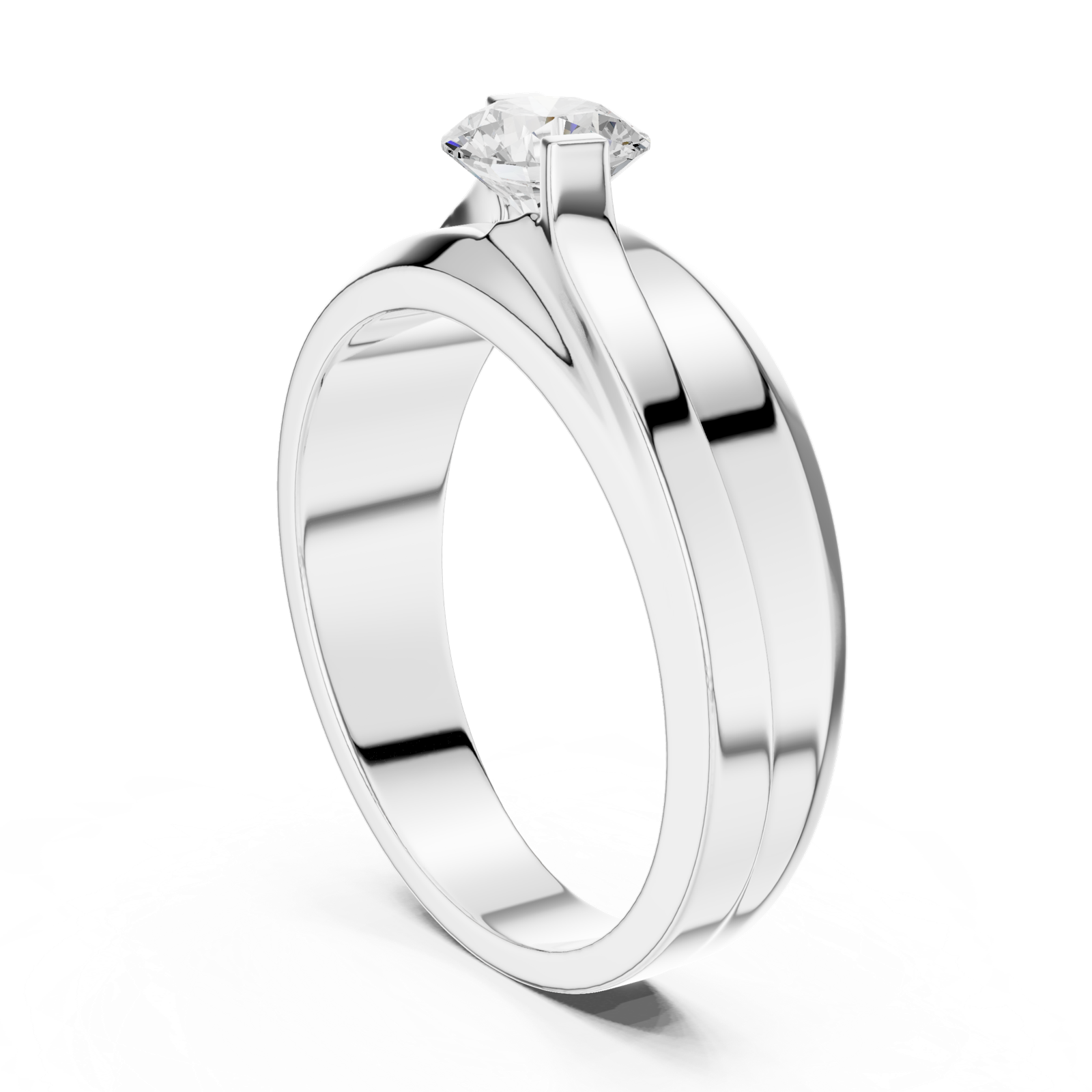 Gold Men's Ring GGR-0030, White Gold, view 1
