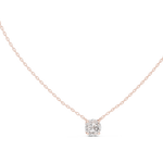 14K Solid Gold Lab Diamond Solitaire Pendant Necklace, Rose Gold, view 1