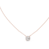 14K Solid Gold Lab Diamond Solitaire Pendant Necklace, Rose Gold, view 1