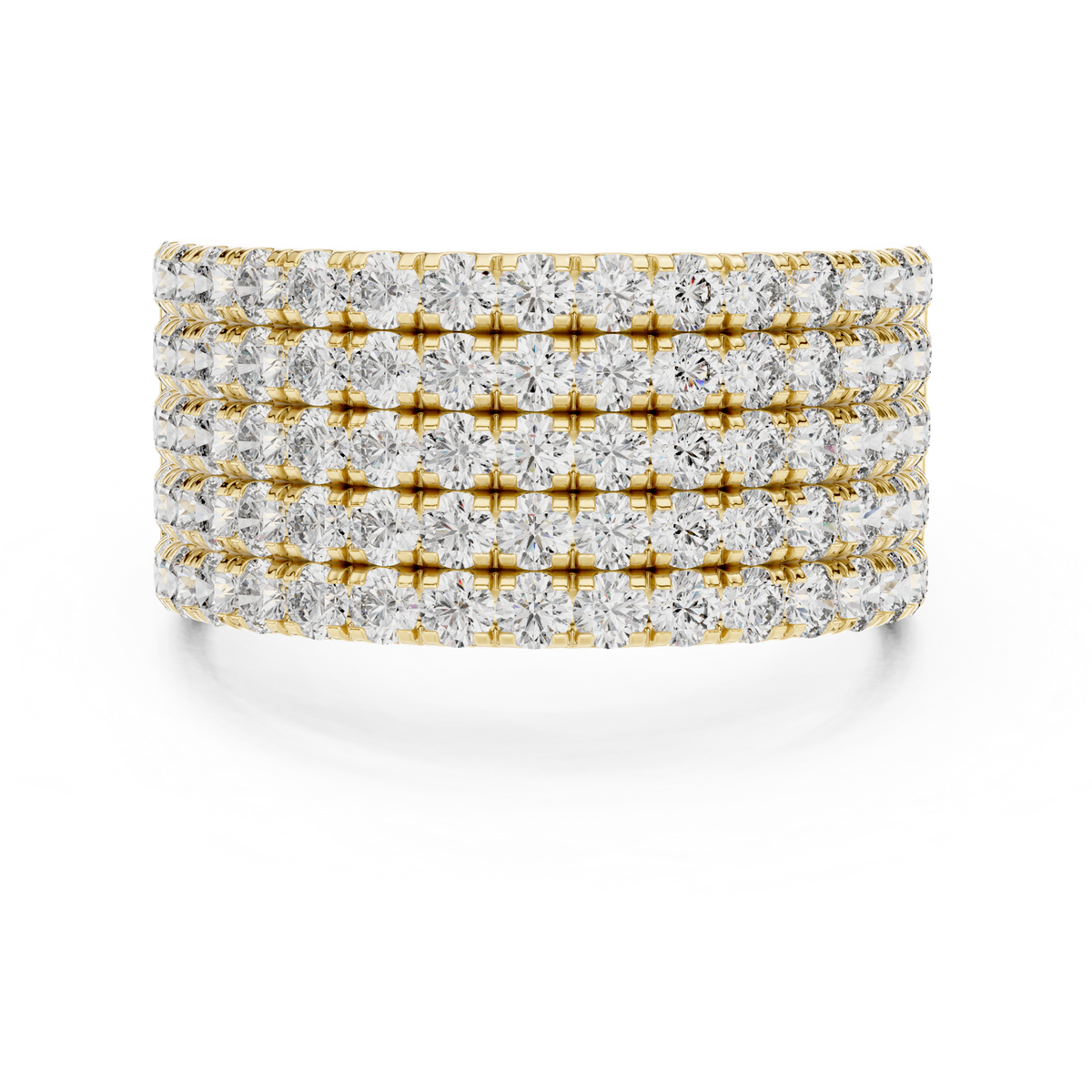 14K Solid Gold Lab Diamond Eternity Ring, Yellow Gold