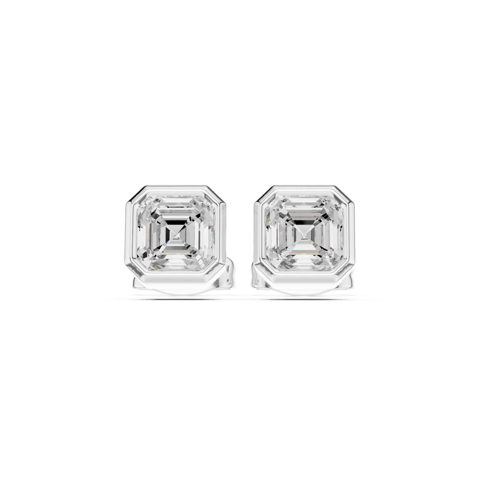Gold Jewelry, Asscher center stone, White Gold, view 4