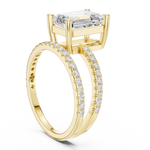 Gold Jewelry, Emerald center stone, Yellow Gold, view 1