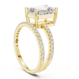 Gold Jewelry, Emerald center stone, Yellow Gold, view 1