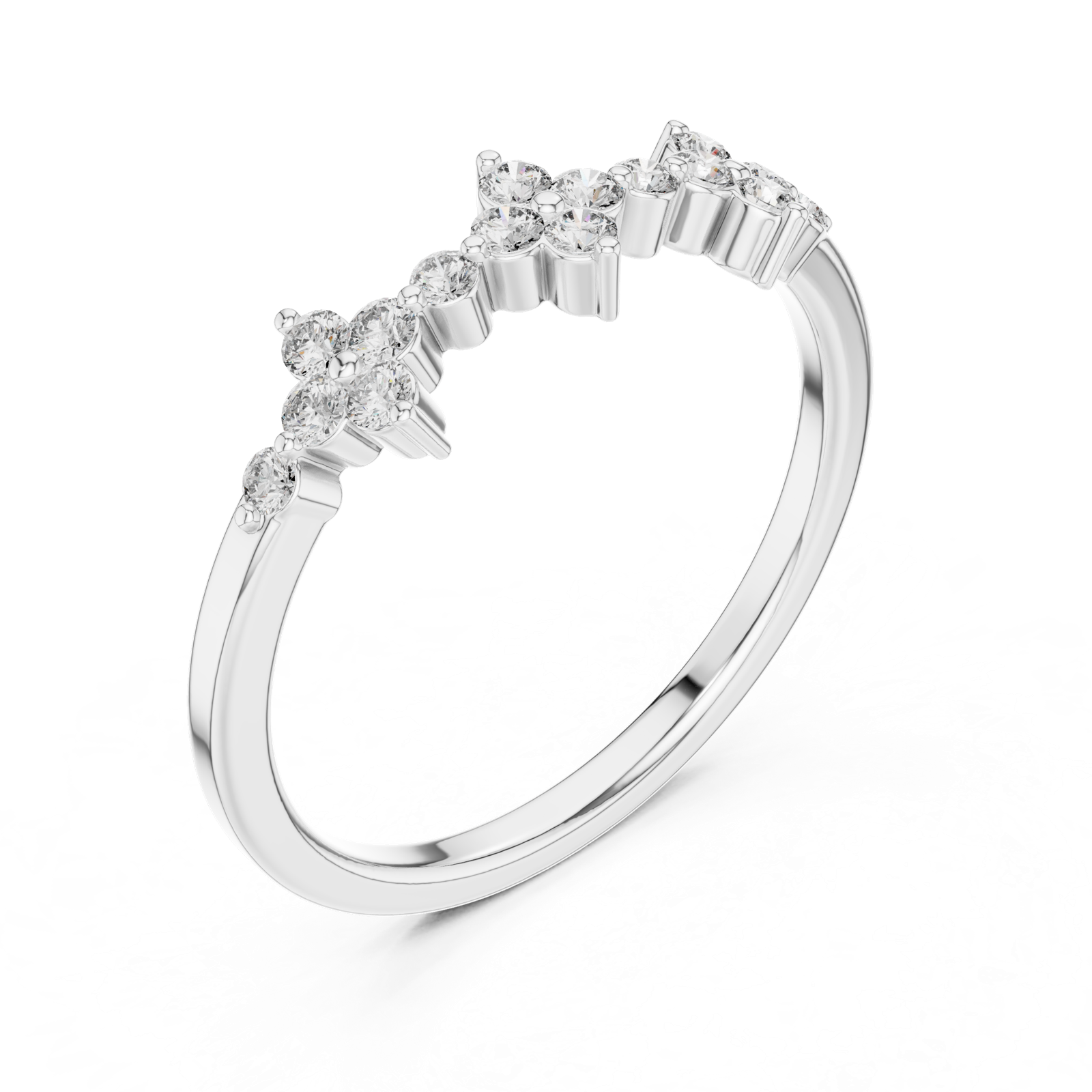 Gold Ring L28-22, White Gold, view 2