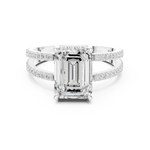 Gold Jewelry L36-13, Emerald center stone, White Gold, view 4