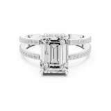 Gold Jewelry L36-13, Emerald center stone, White Gold, view 4