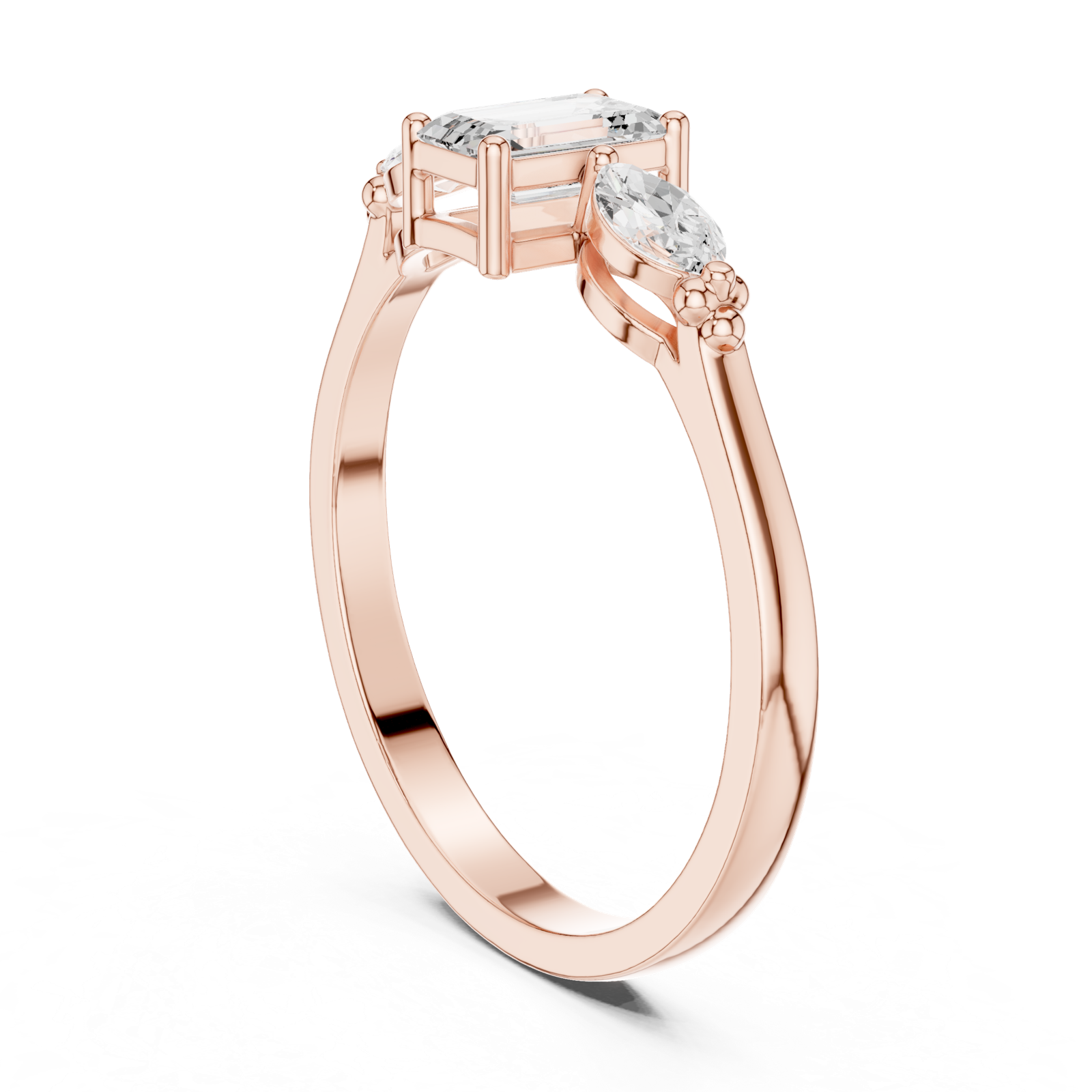 Gold Ring HLR-68, Rose Gold, view 1