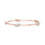 14K Solid Gold Lab Diamond Bracelet, Rose Gold, view 3