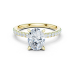 Gold Ring DDLR-256, Oval center stone, Yellow Gold