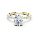 Gold Ring DDLR-256, Oval center stone, Yellow Gold