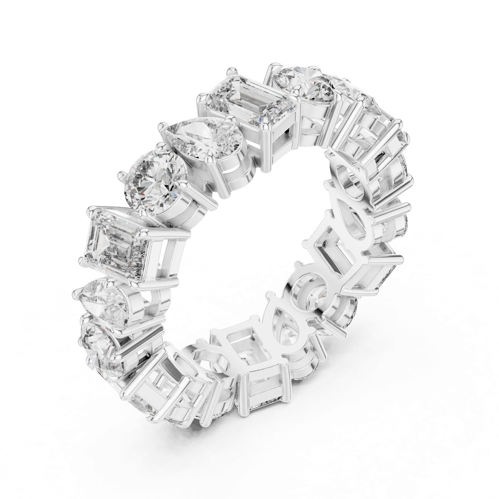 Gold Ring DDLR-215, White Gold, view 2