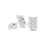 Gold Earrings 9-10063E, White Gold, view 1