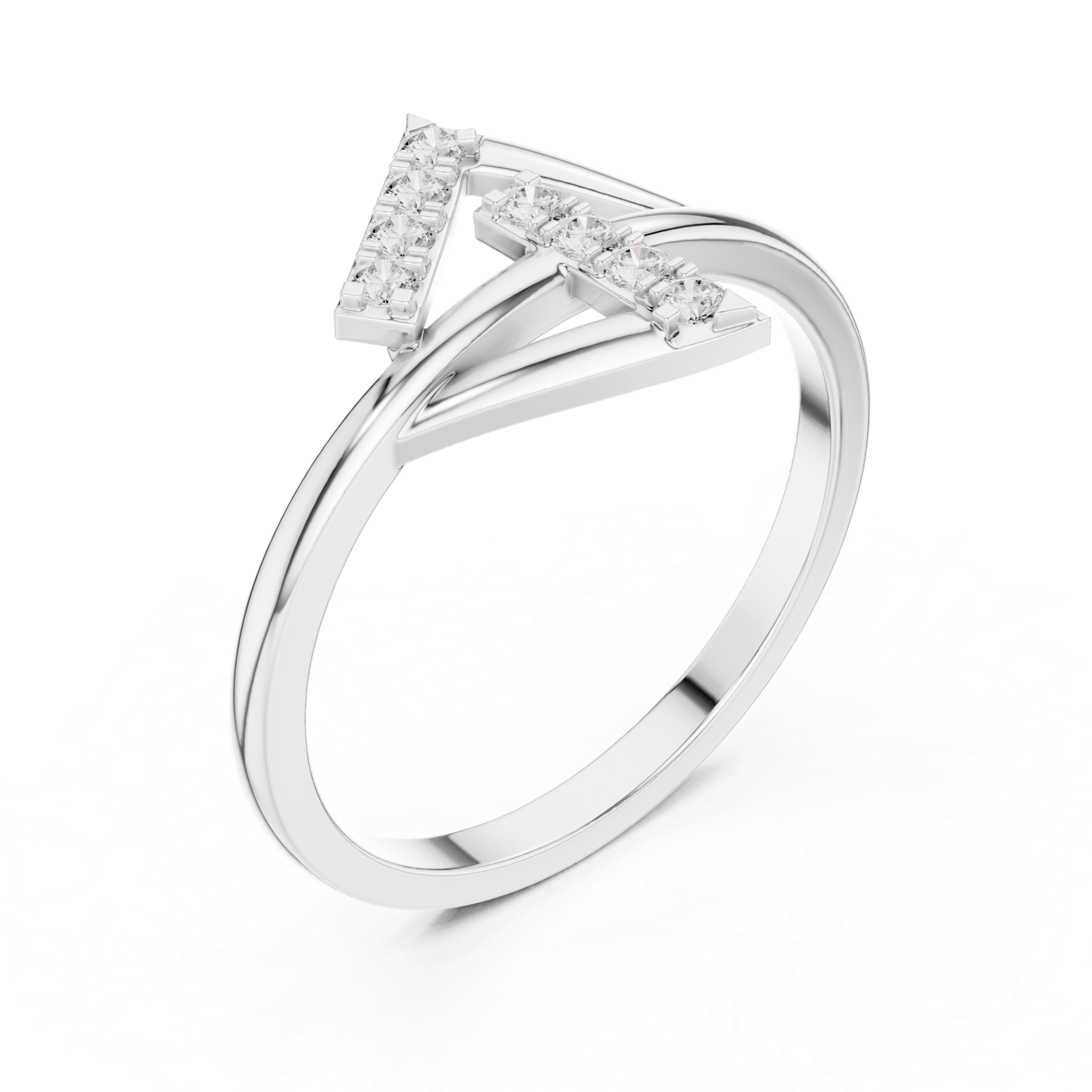 Gold Ring HLR-230, White Gold, view 2