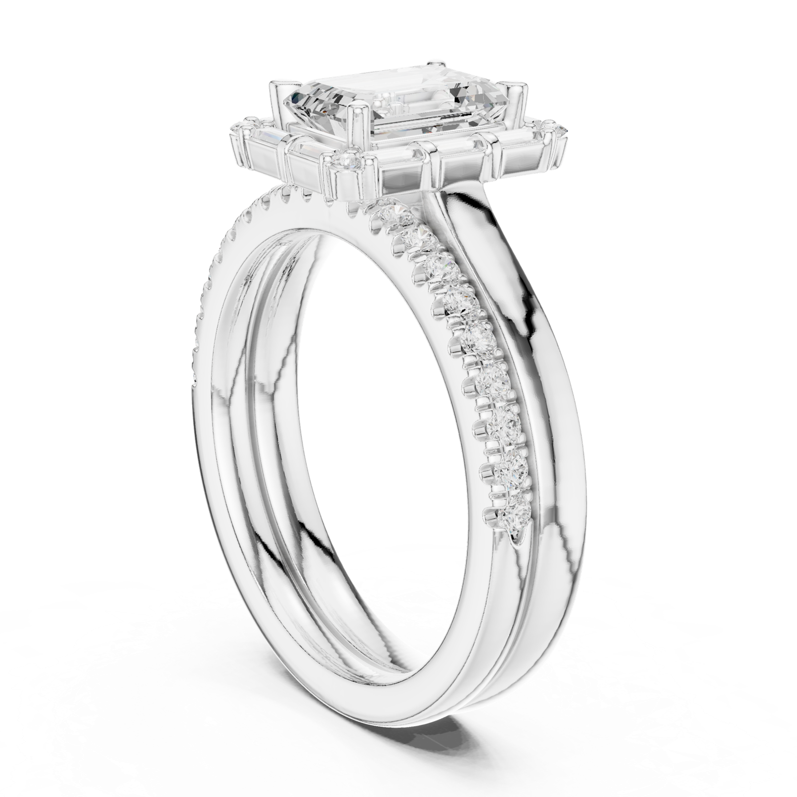 Gold Ring DDLR-303, White Gold, view 1