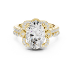 Gold Ring, Oval center stone, Yellow Gold, view 4