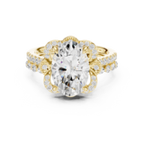 Gold Ring, Oval center stone, Yellow Gold, view 4