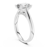 Gold Jewelry L36-18, Radiant center stone, White Gold, view 1
