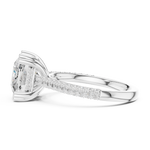 Gold Ring DDLR-260, Cushion center stone, White Gold, view 3