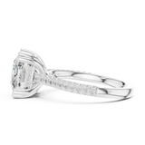 Gold Ring DDLR-260, Cushion center stone, White Gold, view 3