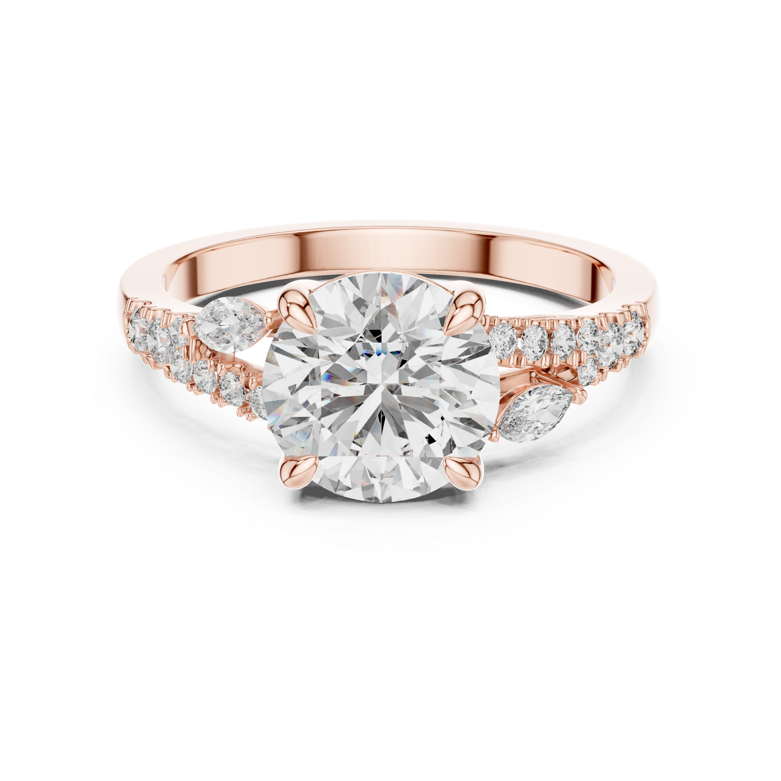 Gold Ring DDLR-015, Rose Gold, view 4