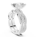 Gold Ring DDLR-300, Radiant center stone, White Gold, view 1