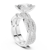 Gold Ring DDLR-300, Radiant center stone, White Gold, view 1