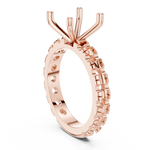 Gold Jewelry, Cushion center stone, Rose Gold, view 1