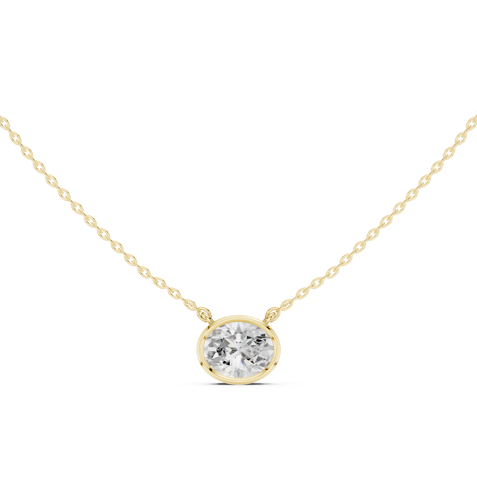Gold Jewelry DDPO-007, Oval center stone, Yellow Gold, view 4
