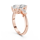 Gold Jewelry L35-67, Pear center stone, Rose Gold, view 1