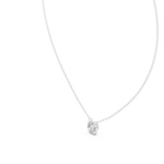 14K Solid Gold Lab Diamond Solitaire Pendant Necklace, White Gold, view 2