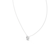 14K Solid Gold Lab Diamond Solitaire Pendant Necklace, White Gold, view 2